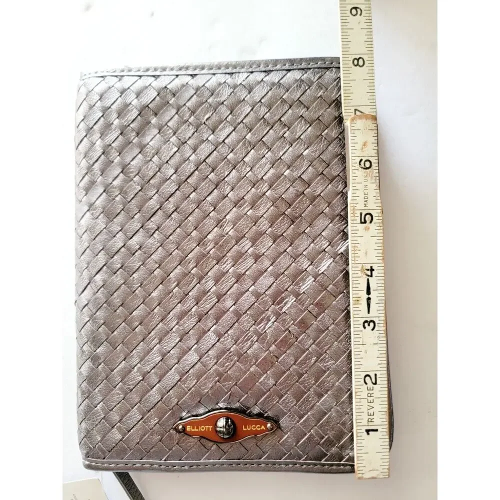 NWT Elliott Lucca Graphite Woven Leather Kindle Nook E-Reader Case